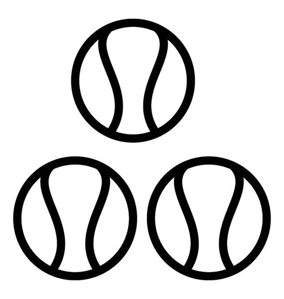 Eine Einfache Linie Ikone Des Tennisballs — Stockvektor