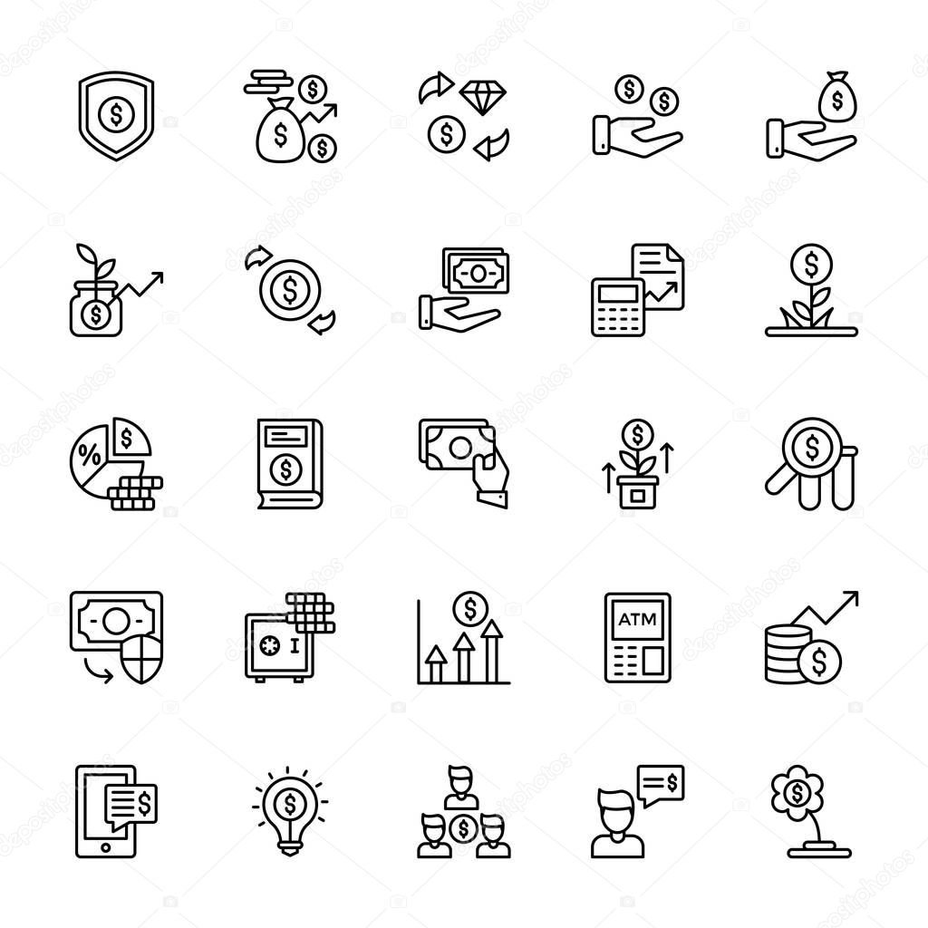 Investment Line Vector Icons