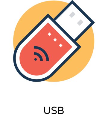 USB renkli vektör simgesi