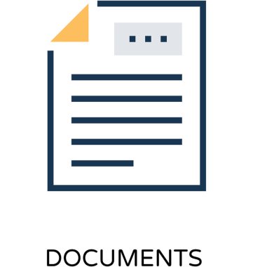 Belgeler renkli vektör simgesi