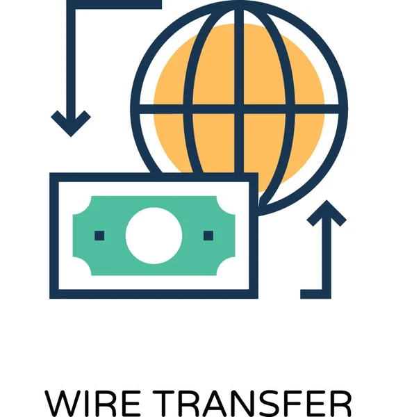 Wire Transfer Colored Vector Icon