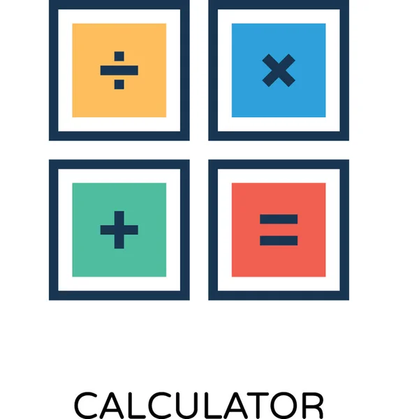 Gekleurde Vector Calculatorpictogram — Stockvector