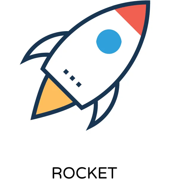 Rakete Farbiges Vektor Symbol — Stockvektor