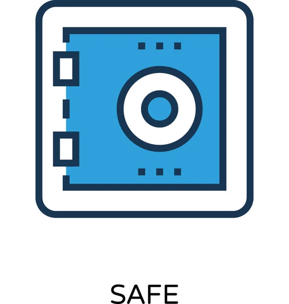 Safe Colored Vector Icon — Stock Vector