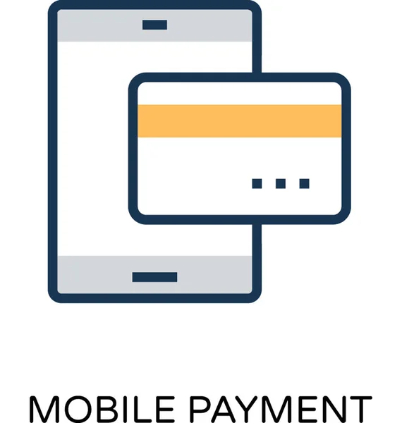 Mobile Payment Colored Vector Icon — Stock Vector