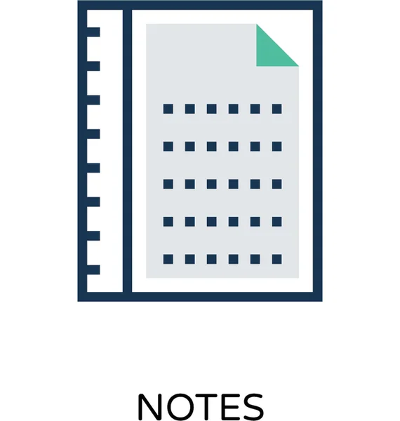 Notes Colored Vector Icon — Stock Vector