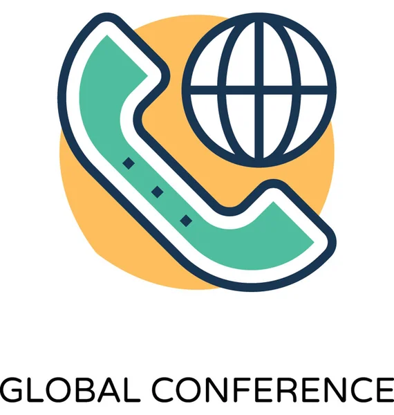 Всемирная Конференция Цветная Векторная Икона — стоковый вектор