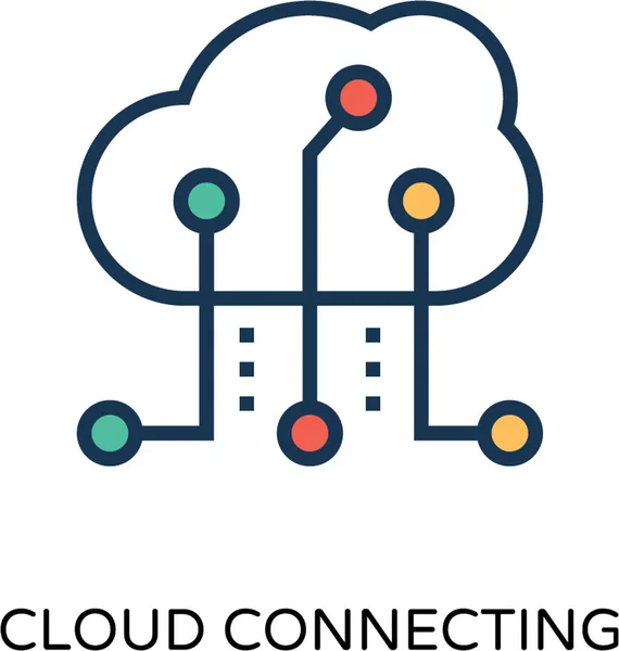 Cloud Connection Colored Vector Icon — Stock Vector