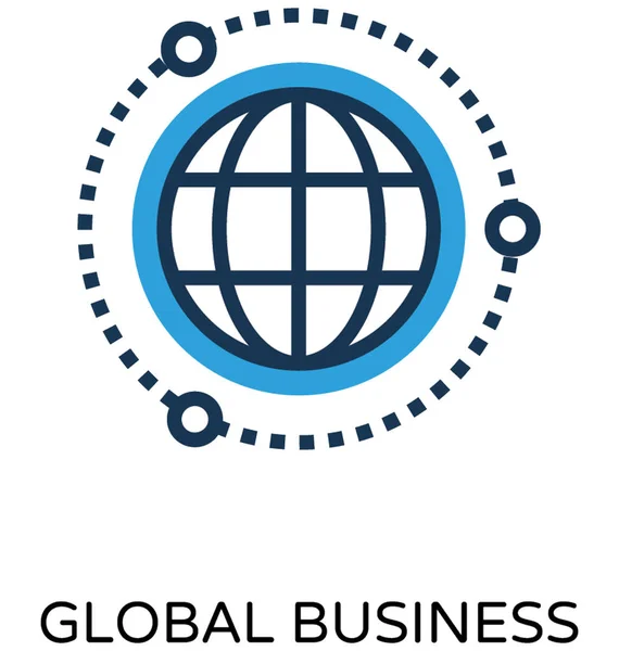 Global Business Colorido Vetor Ícone — Vetor de Stock