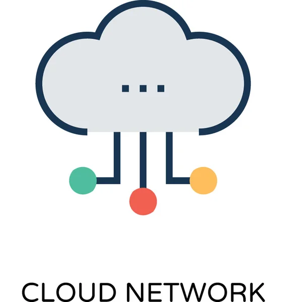 Cloud Network Icône Vectorielle Colorée — Image vectorielle