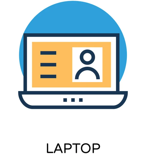 Laptop Colored Vector Icon — Stock Vector