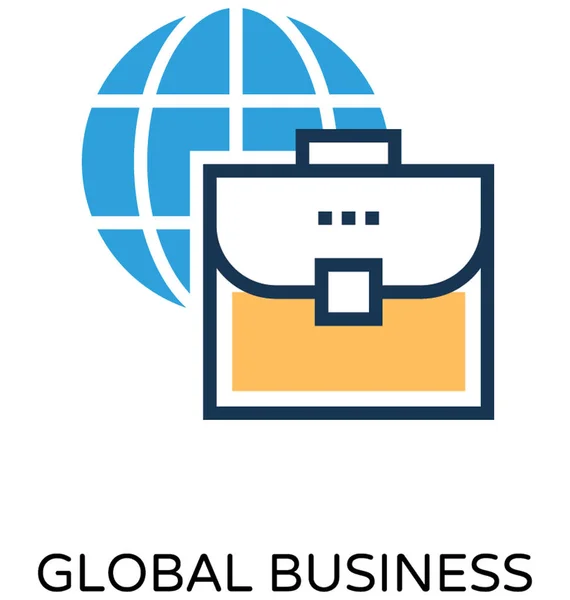 Global Business Colored Vector Icon — Stock Vector