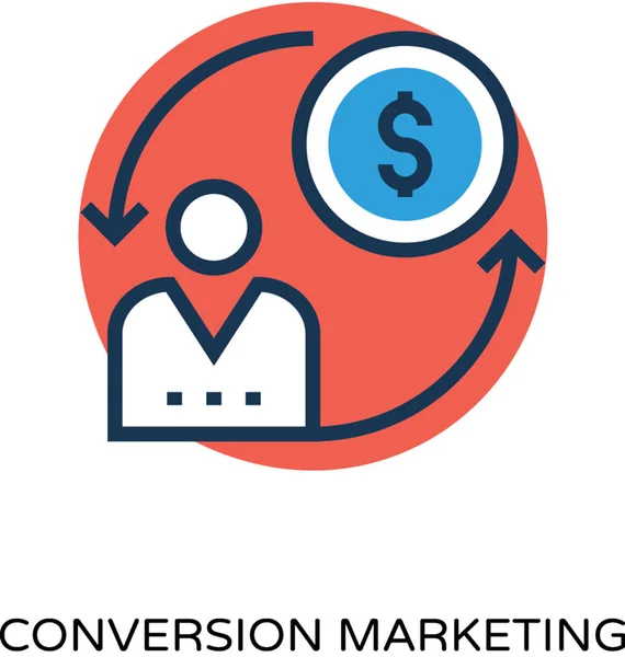 Conversión Marketing Color Vector Icono — Archivo Imágenes Vectoriales