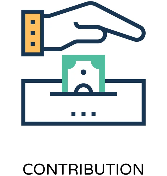 Contribuição Ícone Vetor Colorido — Vetor de Stock