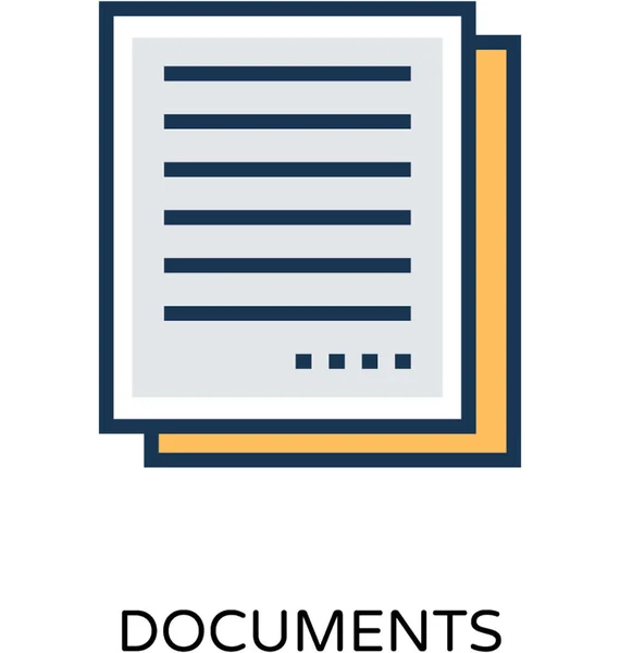 Documents Colored Vector Icon — Stock Vector