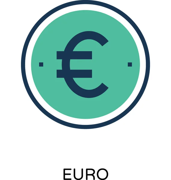 Ícone Vetor Cor Euro — Vetor de Stock
