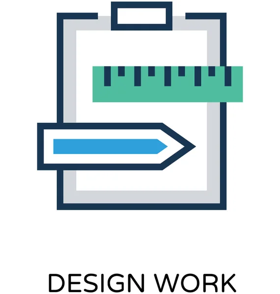 Diseño Trabajo Color Vector Icono — Vector de stock