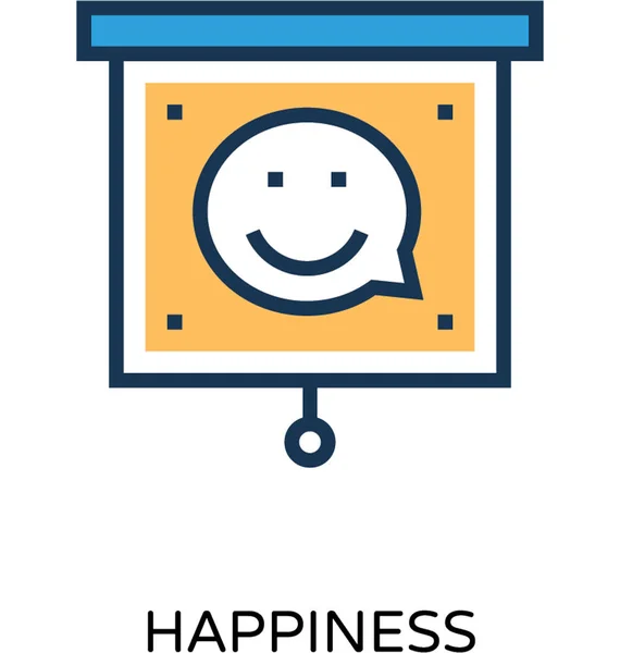 Happiness Colored Vector Icon — Stock Vector