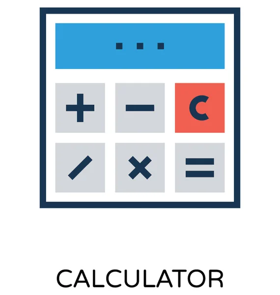Calculadora Color Vector Icono — Vector de stock