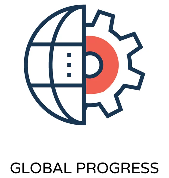 Globális Fejlődés Színes Vector Icon — Stock Vector