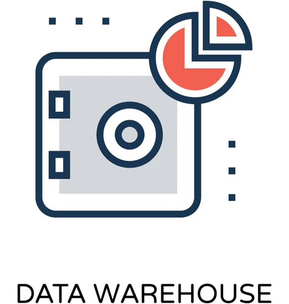 Data Warehouse Gekleurde Vector Icon — Stockvector