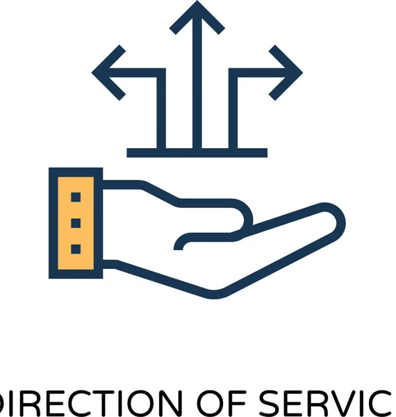 Richting Van Service Gekleurde Vector Icon — Stockvector