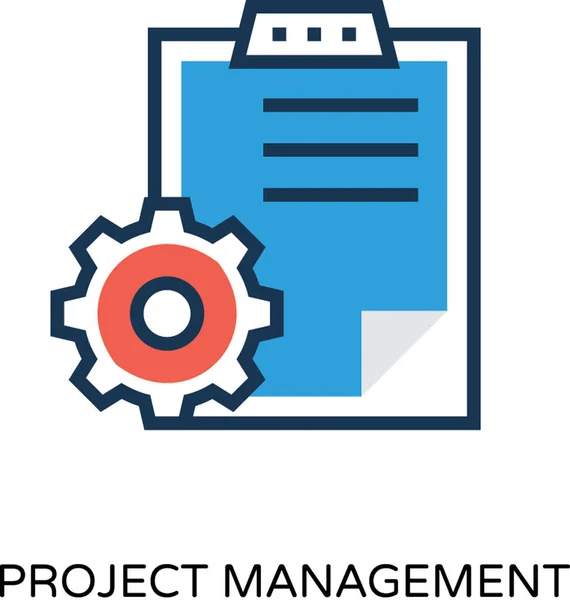 Project Management Colored Vector Icon — Stock Vector