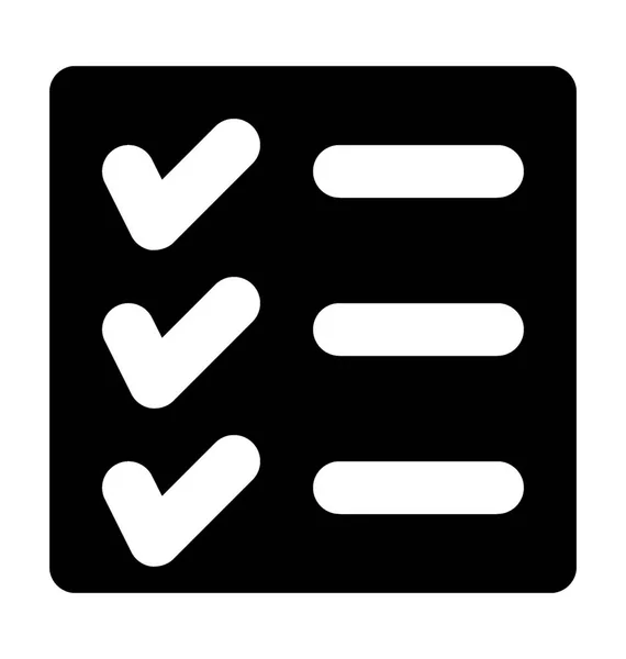 Checklist Glyph Vector Icon — Stock Vector