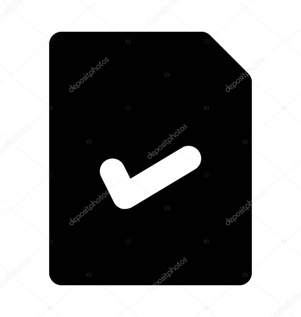 Document Glyph Vector Icon