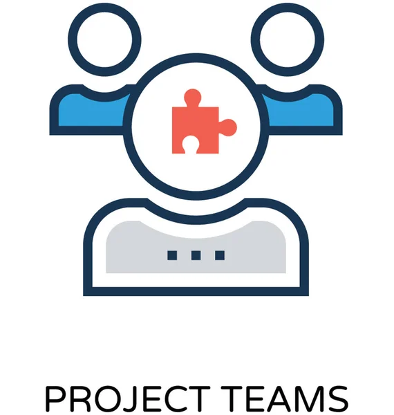 Project Team Colored Vector Icon — Stock Vector