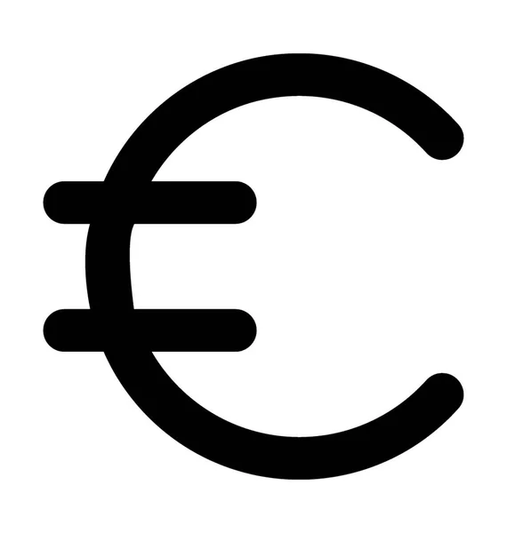 Euro Glyph Vector Ícone — Vetor de Stock