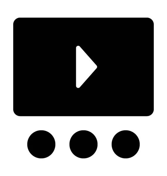 Video Play Glyph Vector Icono — Vector de stock