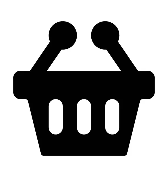 Shopping Basket Glyph Vector Icon — Stock Vector
