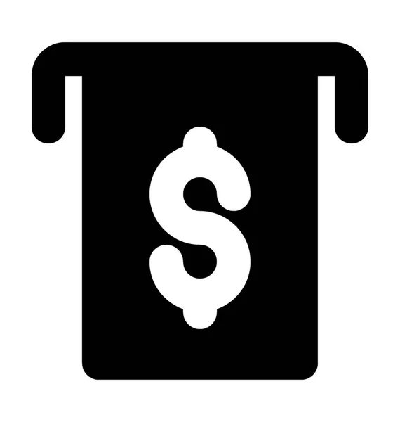 Atm Retirada Glyph Vector Icon — Vetor de Stock