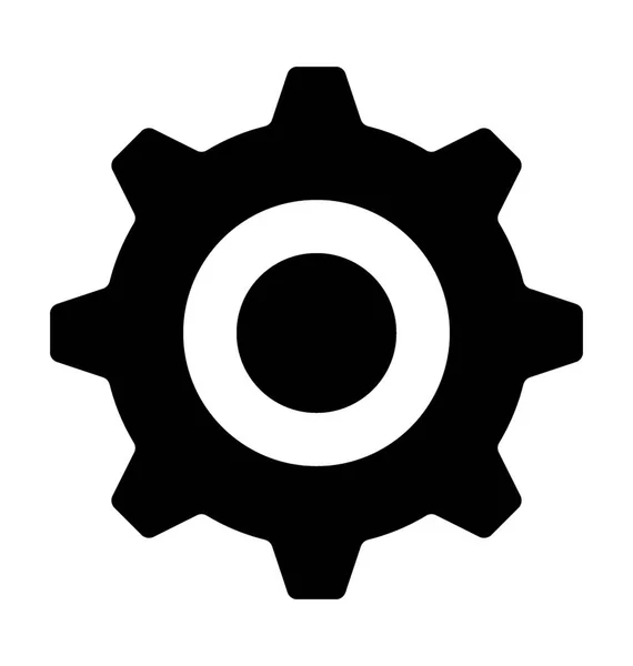 Cogwheel Glyph Vector Ícone — Vetor de Stock