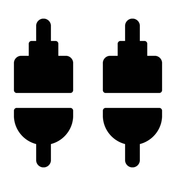 Jack Cable Glyph Vector Icon — Stock Vector