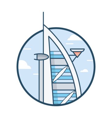 Burj Al Arab renkli vektör simgesi