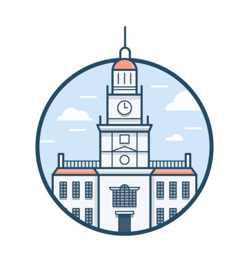 Philadelphia renkli vektör simgesi