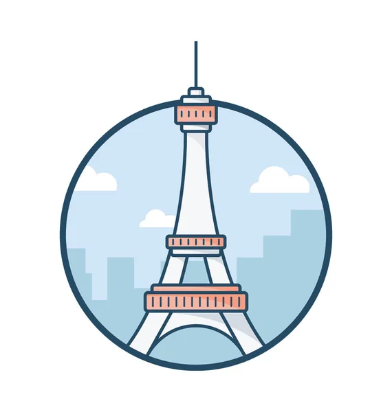 Torre Eiffel Coloreado Icono Del Vector — Archivo Imágenes Vectoriales