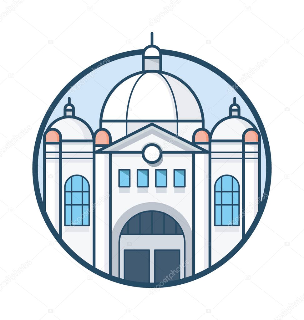 Flinders Street Station Colored Vector Icon