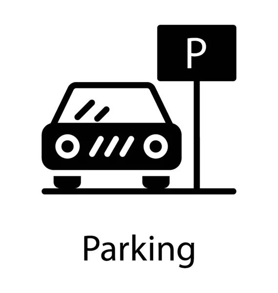 Bil Står Parkerad Parkering Område — Stock vektor