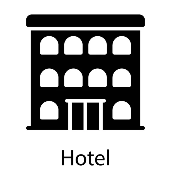 Bâtiment Hébergement Local Hôtel — Image vectorielle