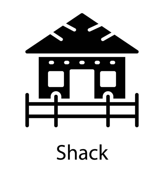 Glyphen Icon Design Einer Hütte — Stockvektor