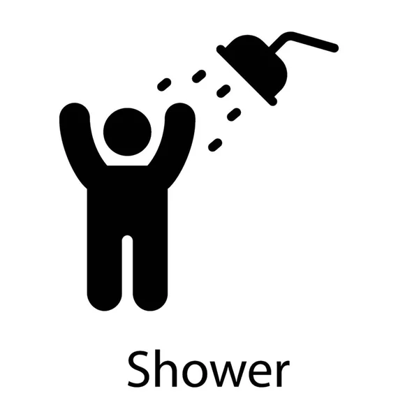 Uma Pessoa Banheiro Tomando Banho —  Vetores de Stock