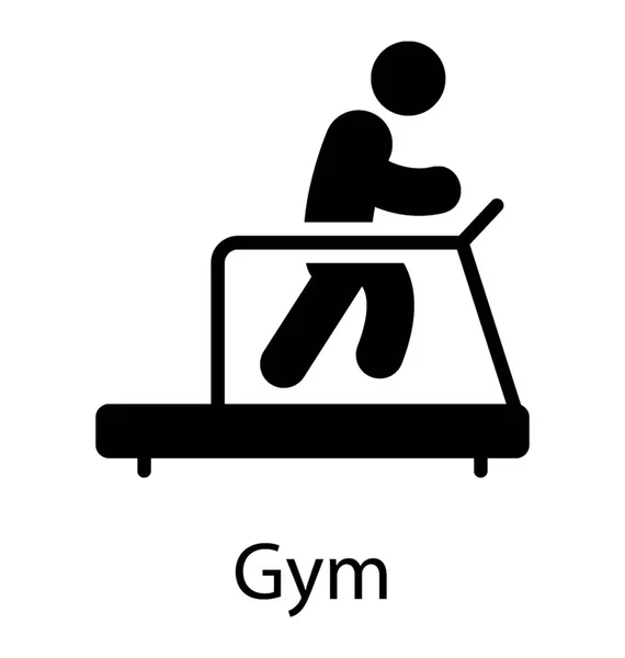 Person Running Treadmill — Stock Vector