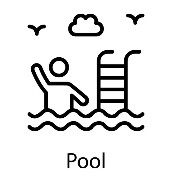 Avatar Nadar Piscina Ejercicio Saludable — Vector de stock