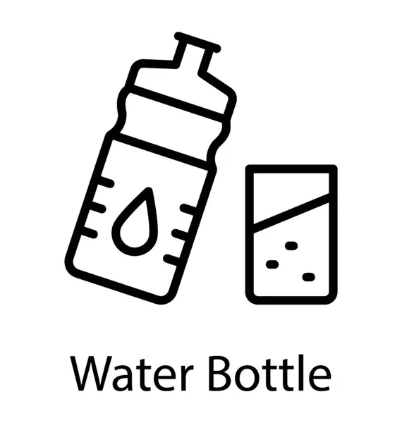 Значок Лінії Пляшки Води — стоковий вектор