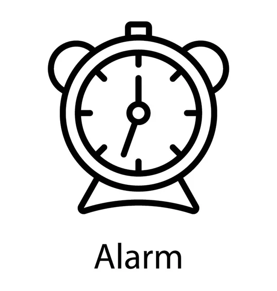 Alarm Clock Line Icon Design — Stock Vector
