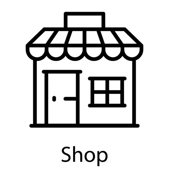 Supermercado Local Pequeno Edifício Uma Loja — Vetor de Stock
