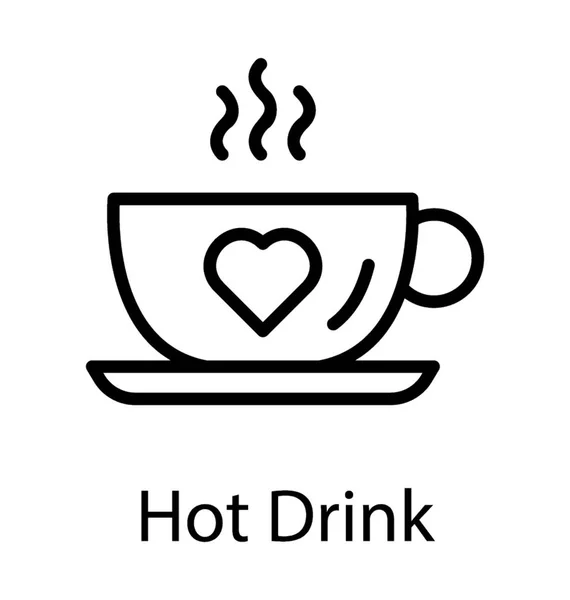 Een Warme Koffie Kopje Vector Pictogram — Stockvector